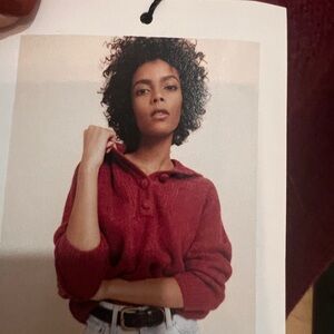 Nation LTD Deep Red V-Neck Sweater